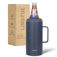 Gobelet isotherme à bière grande capacité 40 oz avec logo personnalisé, 3 en 1, en acier inoxydable, avec manchon isotherme pour bouteille de vin, pour barbecue