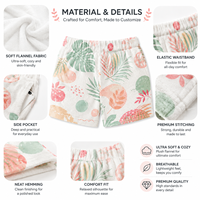 Shorts de pyjama en flanelle douce à imprimé graphique, bas de pyjama en polaire, vêtements de détente, vêtements de nuit, taille élastique, été, écoresponsable
