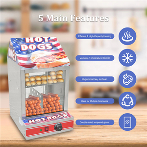 Commercial Hot Dog Display Warmer with Double‑Layer <b>Glass</b> <b>Door</b> Thermostat Control Food Holding Cabinet - Product Image 4