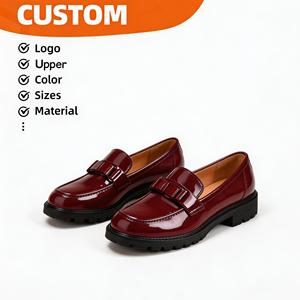 Custom Logo <strong>Women</strong> Patent Chunky Loafers Good Quality Comfortable <strong>Slip</strong> on Platform <strong>Shoes</strong> <strong>Non</strong> <strong>Slip</strong> Casual Wear Office Footwear - Product Image 2