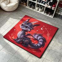 Tapis tufté personnalisé avec motif graphique, tapis de sol en peluche rectangulaire à l'art animalier fantastique, tapis imprimé avec image personnalisée pour la décoration de chambre