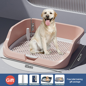 Toilette pour chien extra-large, pour chiens de petite, moyenne et grande taille, avec une plaque plate et un rebord haut pour éviter les éclaboussures - Product Image 1