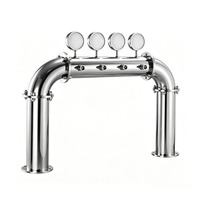 Tour à bière commerciale de type M de 102 mm, 4 points de fixation, colonne à bière pression en acier inoxydable 304 avec éclairage LED