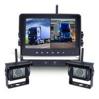 9 ''AHD Kit de caméra de recul de voiture filaire numérique 4CH aide à la marche arrière Vision nocturne IPS pour camion Bus RV 12V-24V enregistrement