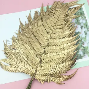 2021 ferns wholesale gold fern leaf preserved fern leaves for home decoration