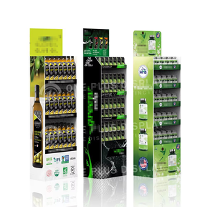 حوامل عرض أرضية من الورق المقوى قابلة لإعادة التدوير وقابلة للطي وعصرية لترويج زجاجات المياه والمشروبات - Product Image 1