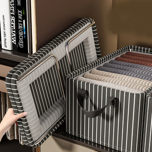 Đa Chức Năng Hiện Đại Mới Hình Chữ Nhật Lưu Trữ Phòng Hộp <span class=keywords><strong>Linen</strong></span> Bông Vải Gấp Ngăn Kéo Tổ Chức Cho Quần Áo Các Mặt Hàng Khác - Product Image 2