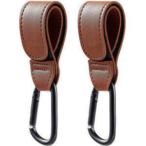 Attaches pour poussettes, chariots de courses pour animaux, déambulateurs, sangles de poussette en cuir, crochets portables pour poussettes de bébé, vélos, fauteuils roulants - Product Image 1