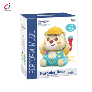 Chengji baby strumenti musicali <span class=keywords><strong>montessori</strong></span> giocattoli musicali cartone animato orso di plastica karaoke microfoni educativi giocattolo di musica orso - Product Image 5