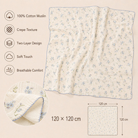 Couverture douce pour bébé en tissu crêpe de coton antibactérien, double couche, pour poussette, emmailloteuse pour nouveau-né