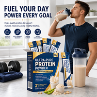 Sobres de Proteína OEM/ODM, Mezcla de Soya y Suero, Suplemento Nutricional Alto en Proteínas, 10g x 21 Sobres