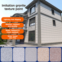 Peinture granitique résistante aux intempéries pour murs extérieurs de maisons rurales auto-construites, application sur surface sablée