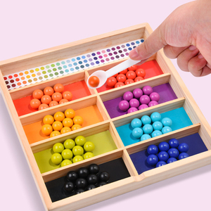 Juguete Montessori de madera, juego de clasificación de colores, patrón a juego, ayuda a los niños, ejercicio práctico, Clip de cuentas, juguete - Product Image 4