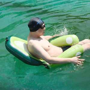 Siège flottant gonflable en PVC avec dossier, jouet gonflable amusant et ludique, coussin flottant en maille, hamac pliable - Product Image 3