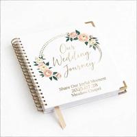 Organisateur de mariage personnalisé à couverture rigide, journal de mariée avec poches intérieures et sections à onglets