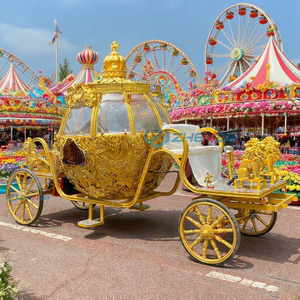 Golden Lion Princess Electric Pumpkin Horse Carriage Precio Wedding Sightseeing Carriage Royal Horse Price - Product Image 1