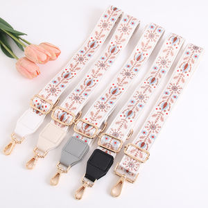 Grosir tas selempang gaya Boho sabuk bahu dapat diganti kustom dompet gitar tali kain grosir desain tanaman bunga - Product Image 2