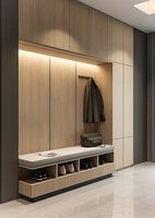 Meuble à chaussures moderne sur mesure pour couloir, armoire de rangement peu encombrante pour entrée, meuble de porche combiné avec compartiment à chaussures