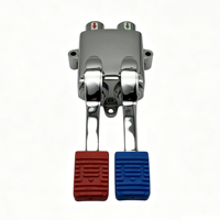 Handsfree voetbediende kraan, koud en warm water mengkraan, dubbele pedaalbediening, messing behuizing, G1/2 zwanenhals spoelbakkraan, commerciële keuken