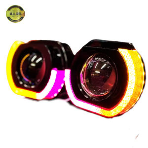 Nuevo Ojo de Ángel acrílico de cristal en forma de C LED RGB persiguiendo con señal de giro anillos de Halo dinámico faro para - Product Image 5