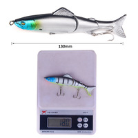 Umpan Pancing Ikan Bass & Trout ABS Keras 3-Sendi Model Minnow 13cm/18g Topwater untuk Memancing di Sungai & Danau