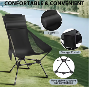 Sedia Pieghevole Ultra-Leggera Senza Attrezzi con Schienale Ergonomico Traspirante per il Tempo Libero - Product Image 4
