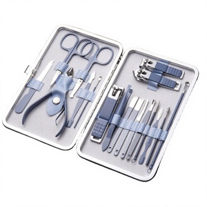 Luxurious Stainless Steel 18-Piece Full <b>Set</b> <b>Nail</b> Clippers with Pedicure Tools DIY Tool Case for Teen Use - Product Image 4
