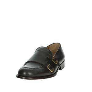Mocassins pour homme Kebo en cuir noir à double boucle, chaussures habillées - Product Image 6