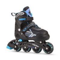 Patins à roulettes pour enfants à roues lumineuses, rangée unique, roulements ABEC-7, tissu en maille PU, design noir classique et cool, taille réglable