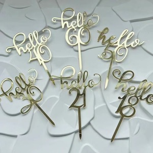 Adorno de acrílico para pastel con diseño de miel y dulzura, decoración de cumpleaños para mesa de postres, números 18, 21, 30, 40, 50, 60. - Product Image 5