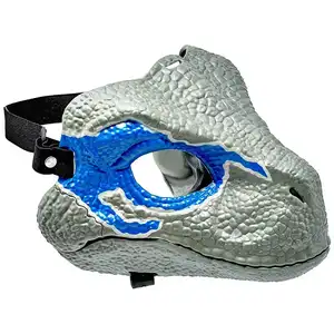Masques bleus en forme de tête de dinosaure, équipement de qualité supérieure, masque à bouche mobile et réaliste, en Latex, pour la fête, 1 pièce