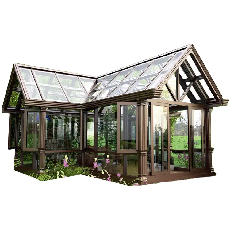 Inffiny Eco-friendly Materials Free Standing Outdoor Four Season Solarium Garden Aluminum Glass Room Sunroom