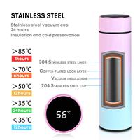 Bouteille d'eau intelligente de haute qualité 500 ml avec logo personnalisé, design moderne, affichage de la température, LED isolée