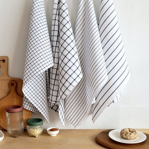 Hogar cocina nuevo diseño a cuadros y rayas diseño 100% hilo de algodón teñido toalla de té servilleta de tela - Product Image 3