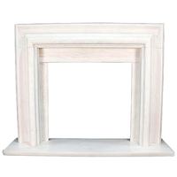Cheminée décorative moderne en marbre blanc, modèle sculpté à 3 côtés, pour villa, gaz naturel, directement de l'usine