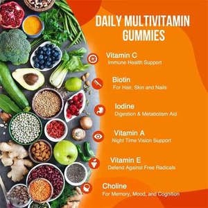 Oem multitamin gummies ללא סוכר עם ויטמינים <span class=keywords><strong>c</strong></span> e b6 b12 ריבופלבין מגנזיום גליסיינט אלדרברי תומך בעצבים העור - Product Image 4