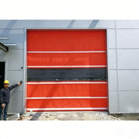 Portes à enroulement industrielles personnalisables coupe-vent pour l'extérieur, entrepôts logistiques, terminaux, fenêtres transparentes en PVC, installation rapide
