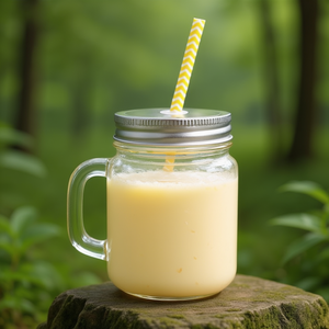 FuYang Transparent Glass <b>Mug</b> With Lid And Handle For Drinking Milk <b>Tea</b> 320Ml - Product Image 3