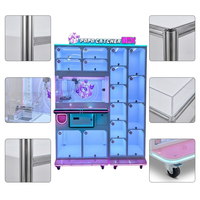 Münzbetriebener Preisgewinn-Kranautomat mit LED-Neonbeleuchtung für Einkaufszentren und Kinos – Geschenk-Greifautomat mit Vitrine