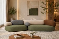 Canapé italien moderne et luxueux en tissu pavé Ensemble minimaliste pour plusieurs personnes Design de salon gratuit Combinaison irrégulière