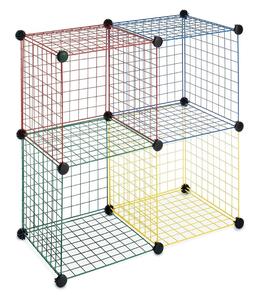 Hiện đại <span class=keywords><strong>DIY</strong></span> có thể gập lại lưu trữ Cube vuông dây lưới kệ sách cho tủ quần áo tủ quần áo may Kệ chức năng tổ chức Carton Đóng Gói - Product Image 2