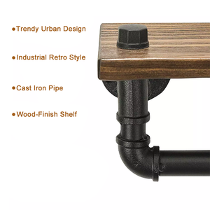 Porte-<span class=keywords><strong>papier</strong></span> toilette mural vintage en laiton noir mat avec étagère et support pour téléphone - Product Image 4