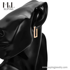 ML38229 <span class=keywords><strong>XUPING</strong></span> ML दुकान सस्ते कीमत डॉलर गहने मैक्सिकन शैली 18K सोने के रंग सरल सादे सतह चमकाने घेरा कान की बाली - Product Image 6