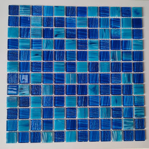 Nuove Piastrelle Moderne per Pareti <span class=keywords><strong>e</strong></span> Pavimenti in Vetro Termofuso Verde Blu per Esterni, Mosaico in Vetro Stampato a Mano per Piscine - Product Image 4