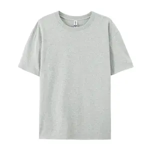 Personalização por atacado de camisetas brancas 100% algodão puro, camisetas masculinas grandes, tecido de malha em branco comum