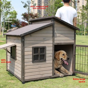 <span class=keywords><strong>Maison</strong></span> pour chien et niche universelle extra large en bois massif pour l'extérieur, avec double toit imperméable, toutes saisons - Product Image 2