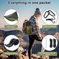 Hamac d'extérieur avec moustiquaire Capacité de charge de 600 lb Parachute ultraléger respirant Hamac de voyage en nylon pour le camping