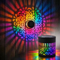 Lámpara de Proyección LED Solar con Diseño de Mandala, Lámpara de Pared para Patio y Jardín, Sensor Impermeable, Decoración Colgante de Hierro para Exteriores, Paisaje de Jardín, Villa
