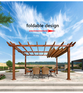Pérgola de energía solar de jardín Enrejado de uva de aluminio Grano de lujo Morden al aire libre con sombrilla retráctil Gazebo - Product Image 3