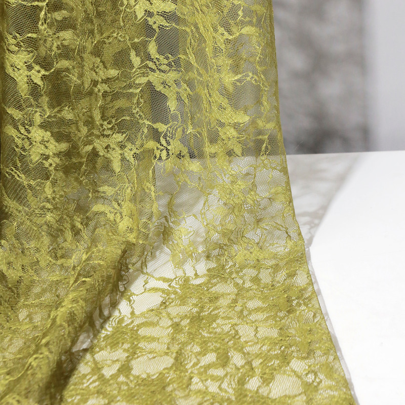 Floral Embroidered Lace Polyester Mesh Fabric